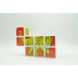 Set inteligent de cuburi magnetice pentru copii, 8 piese, cutie depozitare, puzzle dinozauri, +3 ani, multicolor - vivimall.ro