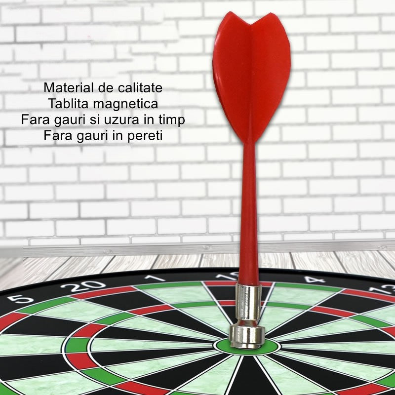 Set Joc Darts Flippy, 4 Sageti Incluse, Magnetic, Dimensiuni 28.6 x 28.6 cm, Design clasic, Multicolor - vivimall.ro