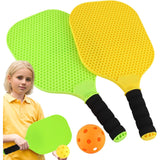Set Joc de Ping-Pong, Vivimall, 2 Palete, 1 Minge, + 6 Ani, 37.5 x 18 x 3 cm, Galben/Verde - vivimall.ro