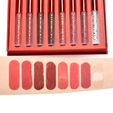 Комплект от 8 матови червила, устойчиви на пренасяне, Kevin&amp;Coco, 2.5 мл