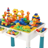 Masuta Multifunctionala, Flippy, Educativa pentru Copii, Scaunel Bunny, Blat Reversibil, Compatibila cu Piese mari tip LEGO Duplo, 4 cutii depozitare, Set 156 piese, 3+Ani, Multicolor - vivimall.ro