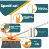 Set Matura si Faras cu Coada Detasabila, Vivimall, cu Dinti de Pieptene pentru Curatare Matura, rotativ, pliabil, Otel inoxidabil si Polipropilena, portocaliu - vivimall.ro