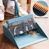 Set Matura si Faras cu Coada Vivimall, cu Dinti de Pieptene pentru Curatare Matura, rotativ, pliabil, detasabil, Otel inoxidabil si Polipropilena, albastru - vivimall.ro