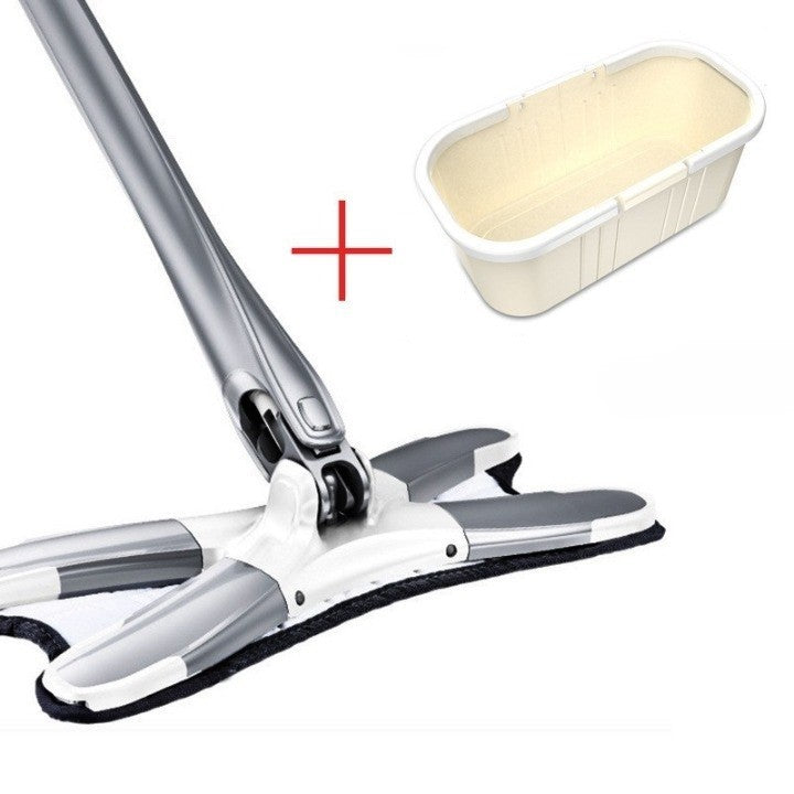 Set Mop Plat + Galeata, Vivimall, cu Sistem de Stoargere, Lungime Telescopica 140 cm, Argintiu/Galben - vivimall.ro