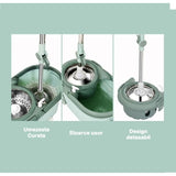Set mop rotativ cu galeata Vivimall, material plastic si microfibra, o rezerva inclusa, rezistent, cu dop scurgere, vas detasabil, orificiu pentru solutie, pentru interior, capacitate 8 l, verde - vivimall.ro