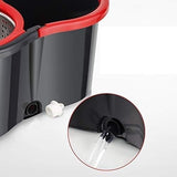 Set Mop Rotativ Cu Galeata Material Plastic Si Microfibra, Rezistent, Cu Dop Scurgere, Vas Detasabil, Pentru Interior, Capacitate 8 L, /Rosu, Resigilat - vivimall.ro