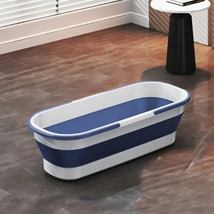 Set Mop Telescopic cu Galeata Pliabila, Vivimall, Albastru, 32 cm, Maner Reglabil 140 cm, Sistem de Stoarcere Eficient - vivimall.ro