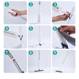 Set Mop Telescopic cu Galeata Pliabila, Vivimall, Gri, 32 cm, Maner Reglabil 140 cm, Sistem de Stoarcere Usor si Eficient - vivimall.ro