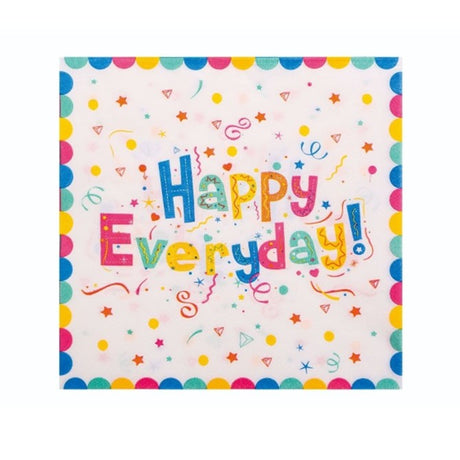 Set 20 Servetele de Masa, Vivimall, din Hartie, 33 x 33 cm, Model Happy Everyday, Multicolor - vivimall.ro