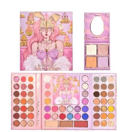 Trusa de Machiaj, KEVIN & COCO, Easter Style Pink, 69 culori, 20 x 22.5 cm - vivimall.ro