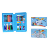 Set 42 Piese de Pictura si Desen, Vivimall, Tip Penar, Model Elefant, 24.3 x 13 x 3 cm, Albastru - vivimall.ro
