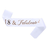 Set 2 Piese pentru Majorat, Vivimall, 15 x 13 x 5 cm, Coronita Printesa Rose si Panglica 18&amp;Fabulous, Alb - vivimall.ro