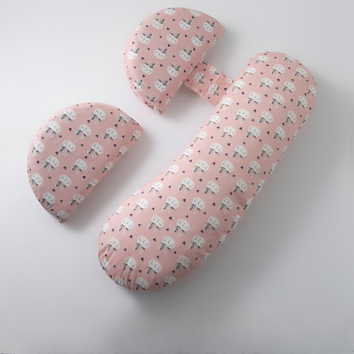 Set Perna pentru Gravide, Vivimall, Husa Detasabila, Spuma Moale, Utilizare in Forma H si U, Reglabila, Latime Ajustabila, Proactive, Roz Deschis - vivimall.ro