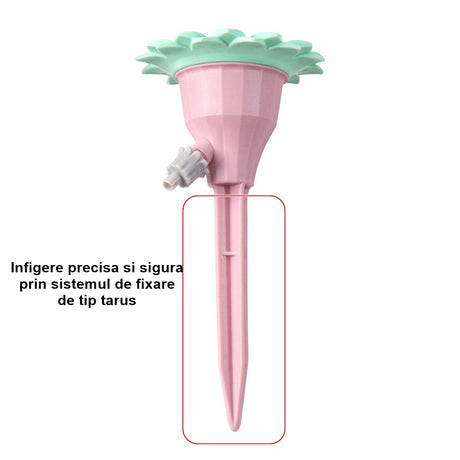 Комплект капкообразуватели, с клапан, за напояване, цветен дизайн, регулируема скорост, закрепване с щракване, практичен, 16,8 x 9 см, розов