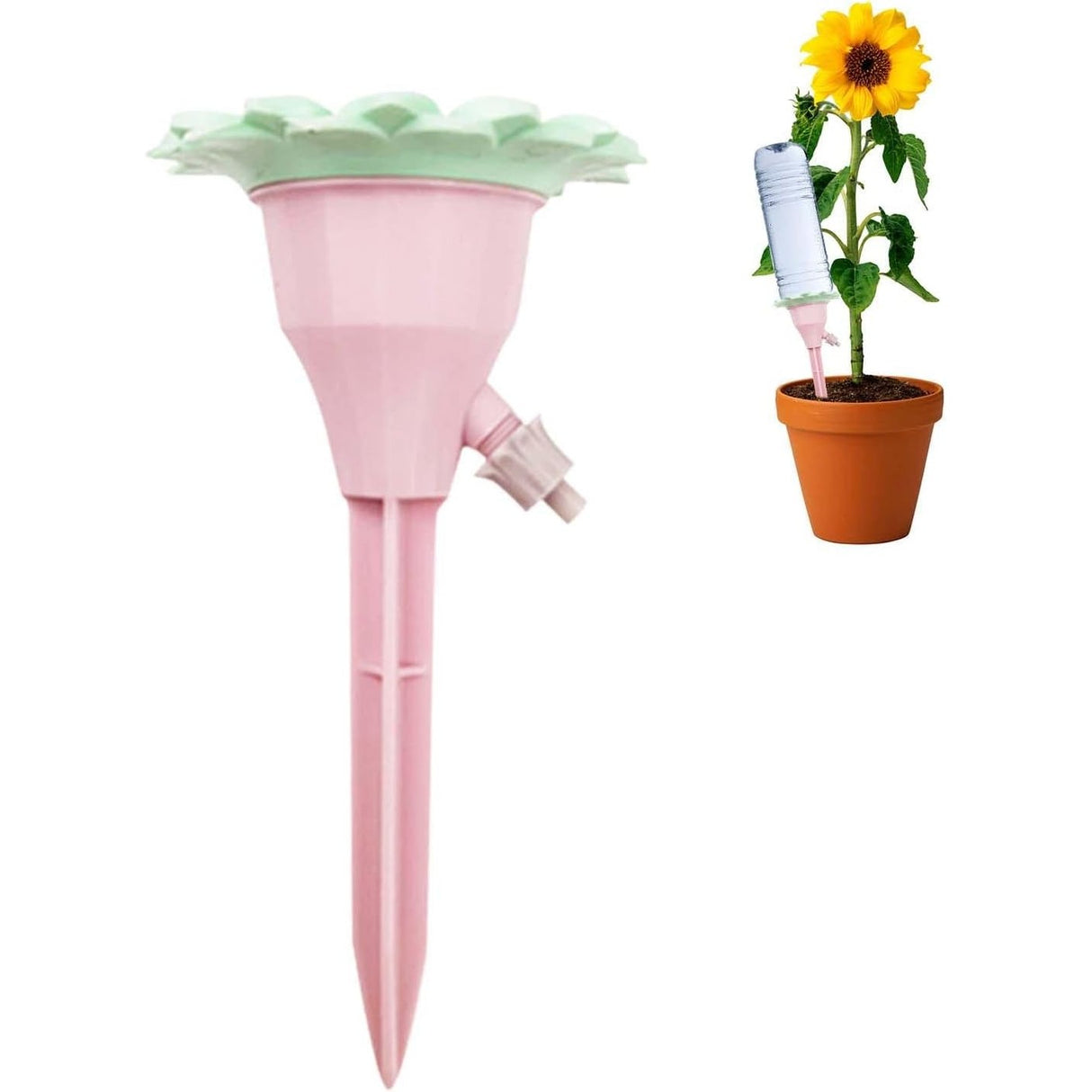 Set Picurătoare, Cu Valvă, Pentru Irigare, Design Floare, Viteză Reglabilă, Fixare Prin Înfigere, Practic, 16,8 x 9 cm, Roz - vivimall.ro