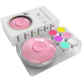 Set Pila Electrica cu Baterie, Vivimall, pentru Copii si Bebelusi, din ABS, 6 Accesorii, Model cu Flori, 6.5 x 1.8 cm, Roz - vivimall.ro