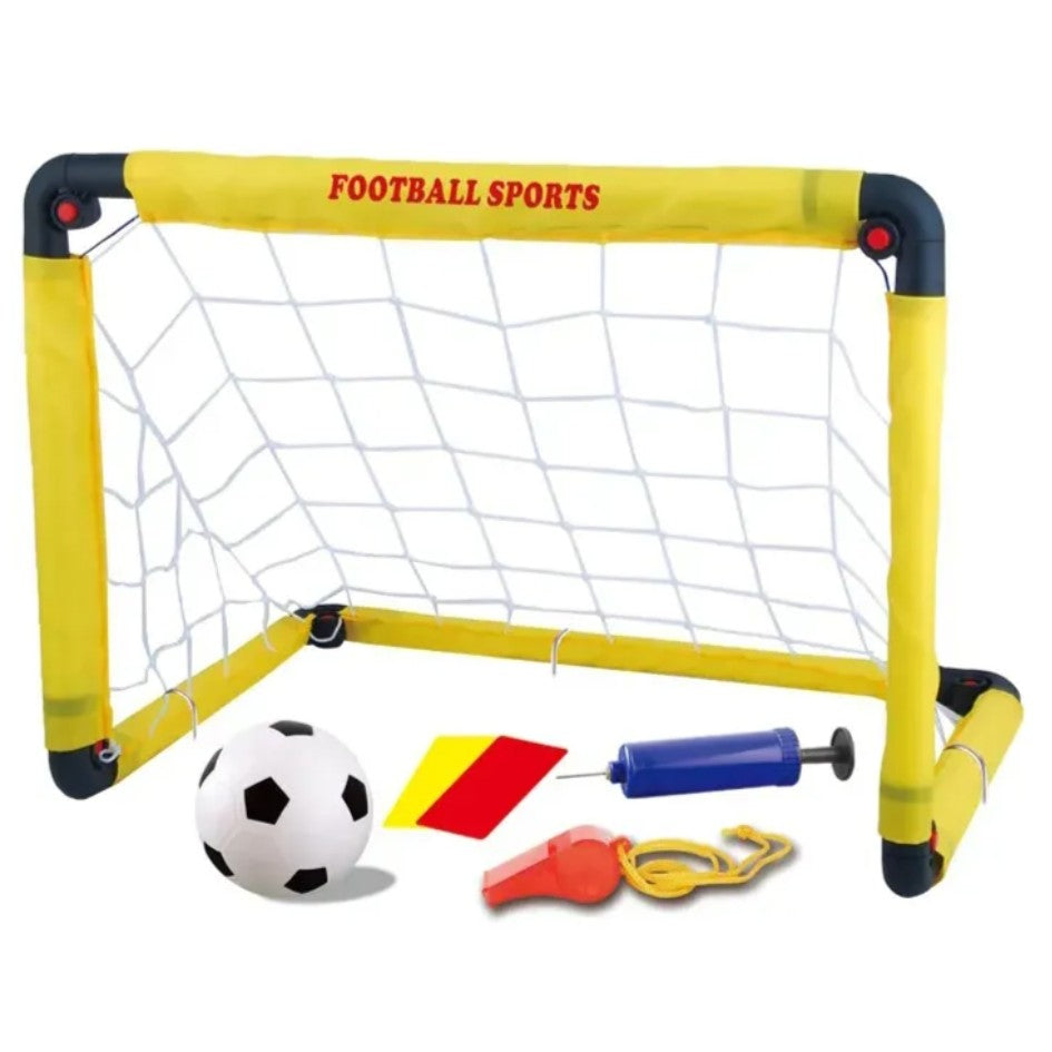 Set Poarta De Fotbal Pentru Copii, Minge, Cartonase, Pompa, Fluier, Interactiv, Distractiv