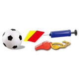 Set Poarta de Fotbal pentru Copii, Vivimall, 80x120 cm, Minge, Cartonase, Pompa, Fluier, Interactiv, Distractiv, Galben - vivimall.ro
