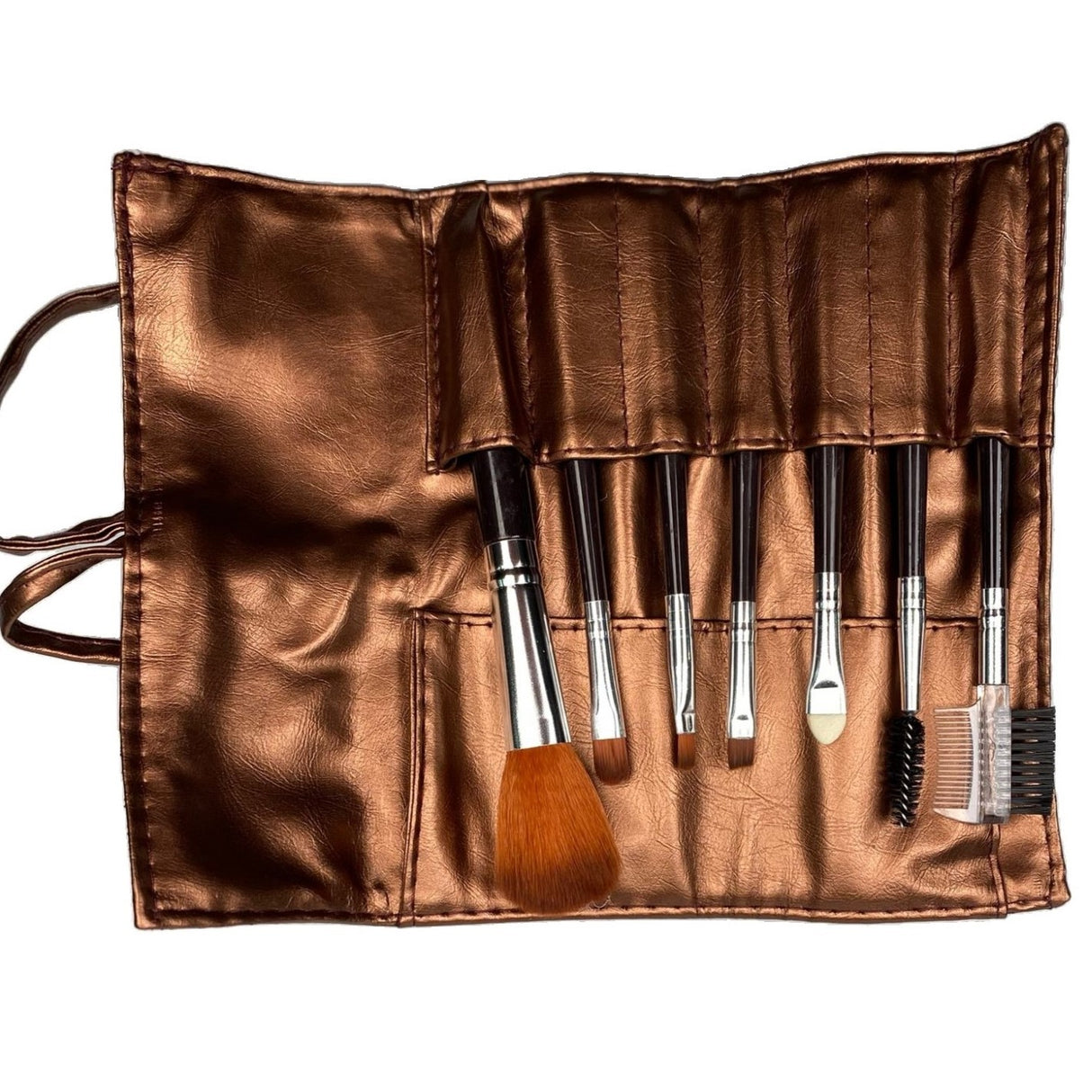 Set Portabil 7 Pensule De Machiaj Cu Husa - vivimall.ro