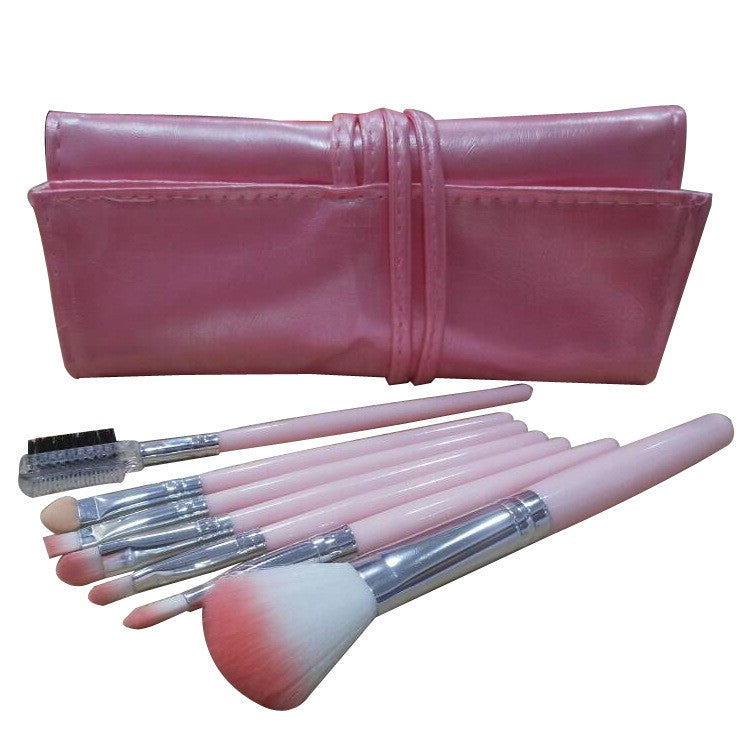 Set Portabil 7 Pensule De Machiaj Cu Husa - vivimall.ro