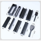 Set Ustensile Pentru Facut Sushi 10 Piese, Forma Inima Inclus, 3 Forme Clasice, Extensibil, Finisaj Lucios, Material Abs, Curatare Usoara, Negru - vivimall.ro