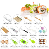 Set Ustensile pentru Sushi, Vivimall, Set din 31 Accesorii pentru Sushi, Set pentru Sushi HOME MADE, Cutit Inclus, Forme, Betisoare, Multicolor - vivimall.ro