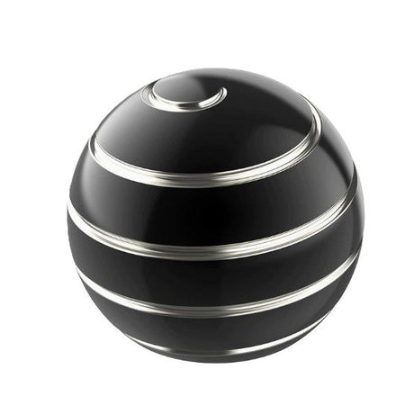 Sferă Fidget Spinner Metalic Flippy negru, diametru 40 mm, corp aliaj zinc, vedere frontală