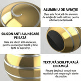 Sferă fidget spinner metalic auriu Flippy, finisaj corp aliaj zinc, vedere laterală