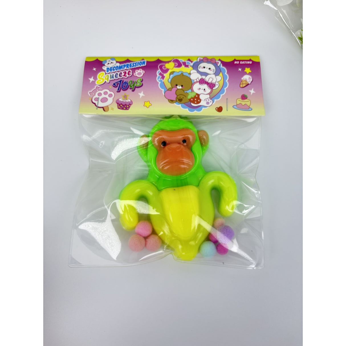 Jucarie Antistres Squishy, Flippy, cu Revenire Lenta, Squeeze Toys, Model Cimpanzini Bananini, Ambalaj Transparent, Galben/Verde - vivimall.ro