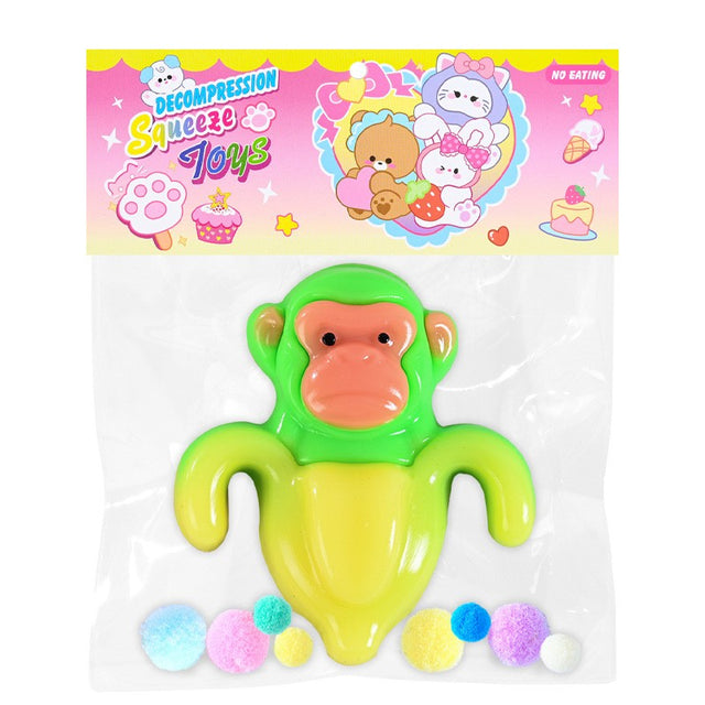 Jucarie Antistres Squishy, Flippy, cu Revenire Lenta, Squeeze Toys, Model Cimpanzini Bananini, Ambalaj Transparent, Galben/Verde - vivimall.ro