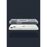 Husa protectie Flippy pentru iPhone 14 Pro Max Mag Safe, 2 in 1 incarcare si magnet, Acril, rezistent la socuri, Transparenta - vivimall.ro