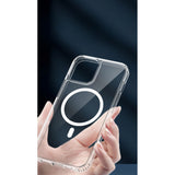 Husa protectie Flippy pentru iPhone 13 Mag Safe, 2 in 1 incarcare si magnet, Silicon si Acril, Transparenta - vivimall.ro