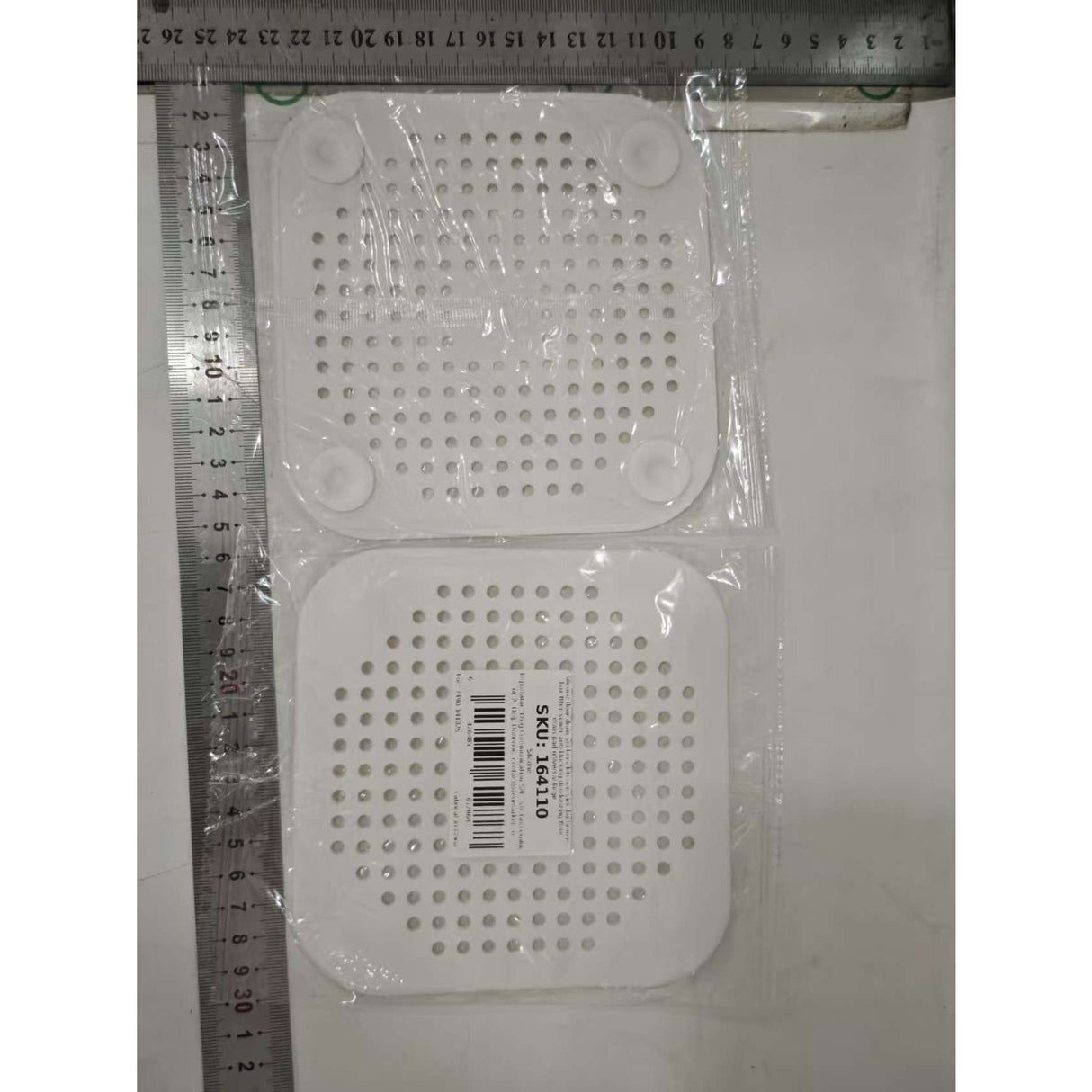 Filtru Chiuveta, Flippy, Anti-infundare, cu Ventuze, 14.5 x 14.5 cm, Flexibil, Alb