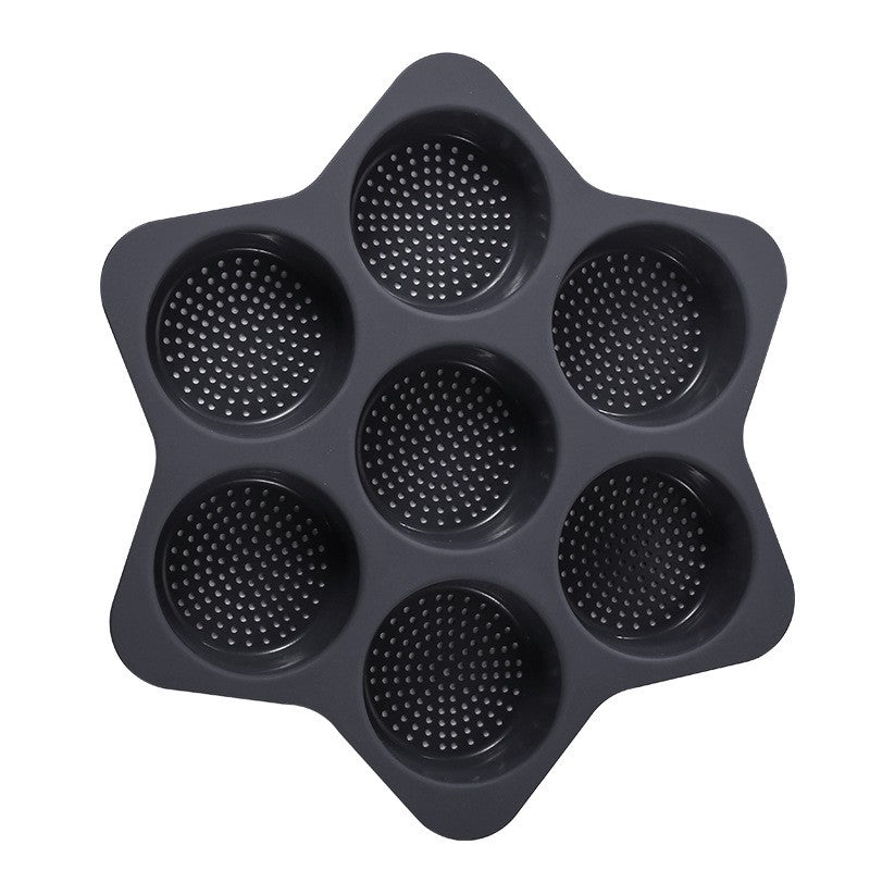 Forme De Silicon Pentru Copt, 7 Forme Rotiunde, Pentru Burgeri Si Prajituri, 38.5 X 4 Cm - vivimall.ro