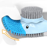 Perie de Toaleta, Flippy, cu Suport de Perete, Recipient Detergent, 2 Tipuri de Perii, Model Rata, Albastru