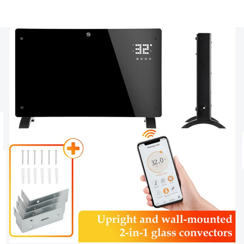 Convector Electric, Flippry, 2000W, Wi-Fi, Termostat, afisaj LED, Touch Screen, Control din Telefon, 82.3x12x45.6 cm, Negru - vivimall.ro