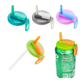 Capac Anti Varsare pentru Doze, Flippy, Model cu Pai Transparent, Reutilizabil, din Plastic, cu Maner Transportabil, 5.4 cm, Verde - vivimall.ro
