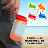 Capac Anti Varsare pentru Doze, Flippy, Model cu Pai Transparent, Reutilizabil, din Plastic, cu Maner Transportabil, 5.4 cm, Verde - vivimall.ro