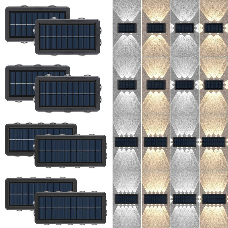 Lampa Solara, Vivimall, 8+4 LED, Lumina Calda, din ABS+PC, 19 x 9.5 cm, IP65, Negru - vivimall.ro