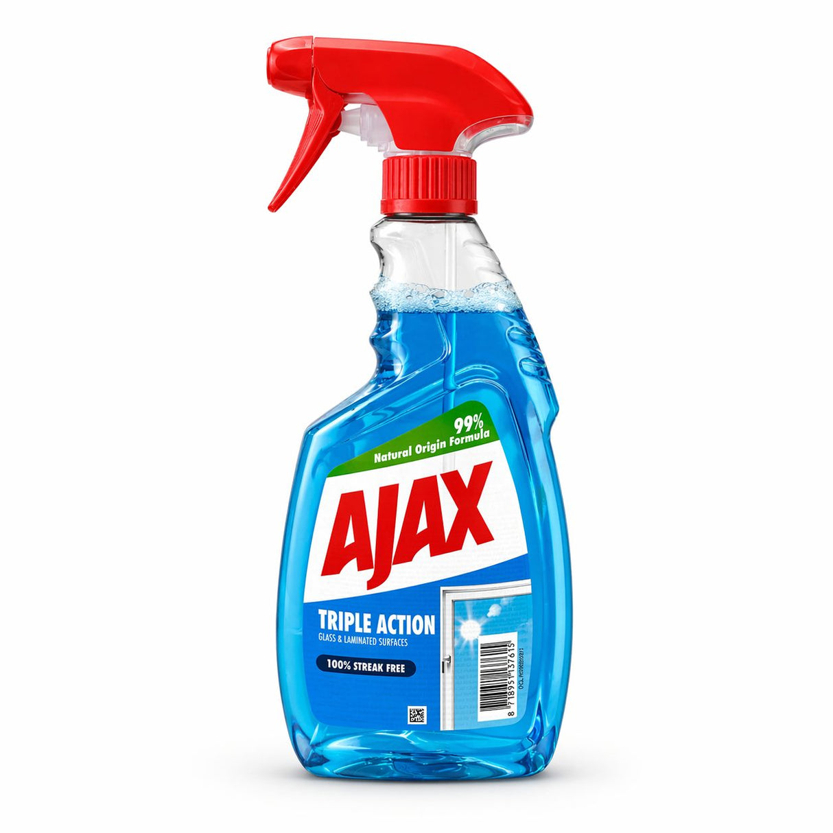 Soluție pentru geamuri Ajax Multi Action 500 ml, flacon cu pulverizator, curățare fără urme — vedere frontală