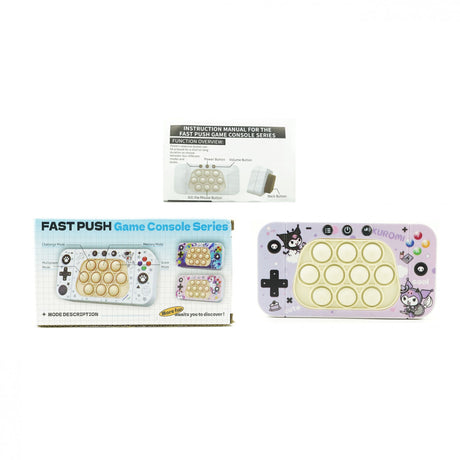 Jucarie interactiva tip consola pentru copii Vivimall, speed push whack-a-mole, joc de viteza pop it, material ABS/silicon, cu nivele, sunete si lumini, 15.5 x 7.6 x 5.3 cm, model elfi, mov - vivimall.ro