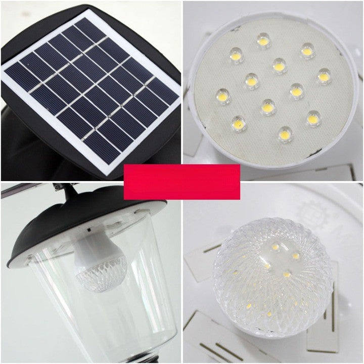 Lampa solara de tip stalp pentru gradina, Vivimall, Alb Cald