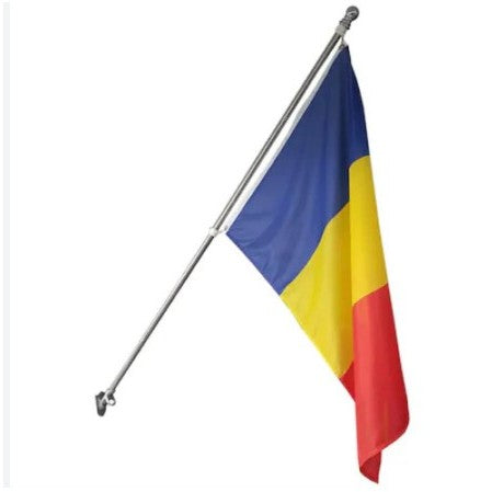 Steag Tricolor Romania, Vivimall, Cu bat pentru fixare pe perete, 90 x 150 cm - vivimall.ro