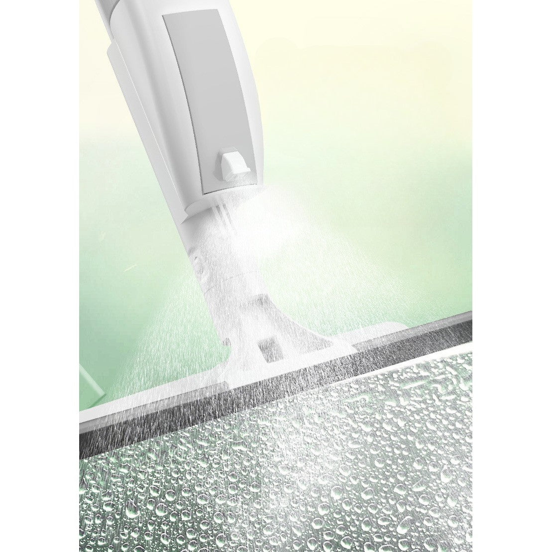 Stergator de Geamuri Vivimall, cu Doua Fete, Tija Telescopica, cu Recipient de Lichid, Laveta din Microfibra, Racleta Silicon, 120 cm, Alb - vivimall.ro