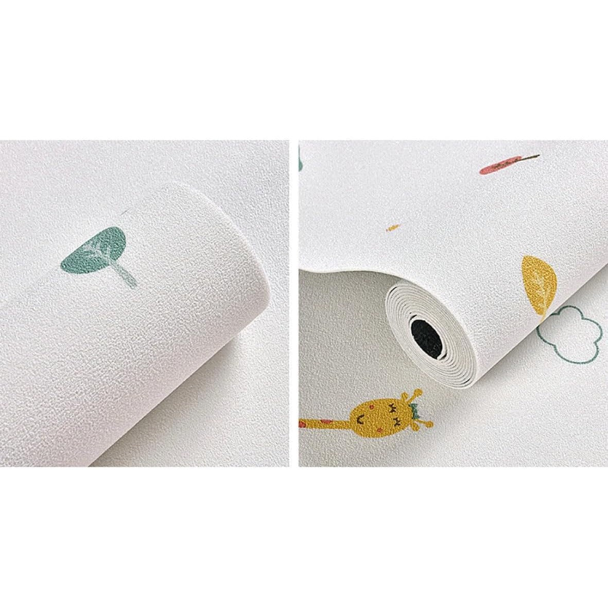 Rola Autoadeziva Pentru Perete, Din Panza, 10 M, Rezistenta La Umezeala, 2.5 Mm Grosime, Model Girafa Si Elefant, Multicolor - vivimall.ro