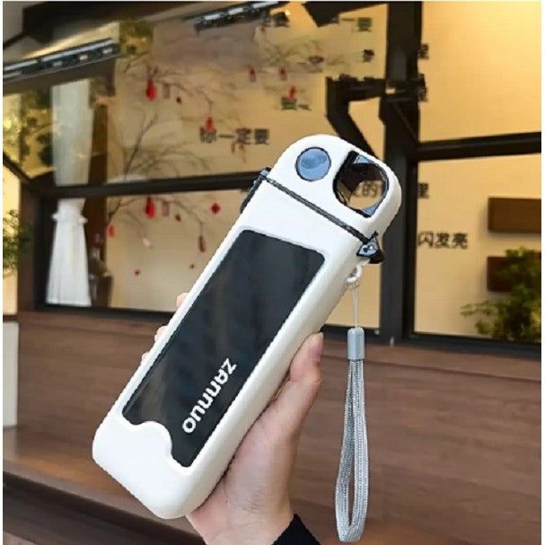 Sticla De Apa Pentru Sport, 350 Ml, Cu Pai Si Capac, 23X7X4.4 Cm, Buton De Blocare, Din Pc - vivimall.ro