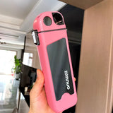 Sticla De Apa Pentru Sport, 350 Ml, Cu Pai Si Capac, 23X7X4.4 Cm, Buton De Blocare, Din Pc - vivimall.ro