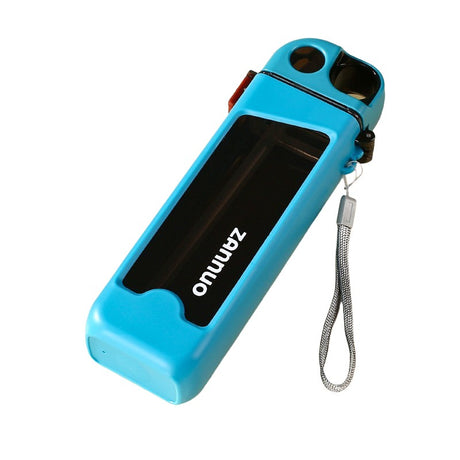 Sticla de Apa pentru Sport, Vivimall, 350 ml, cu Pai si Capac, 23x7x4.4 cm, Buton de Blocare, din PC, Bleu - vivimall.ro