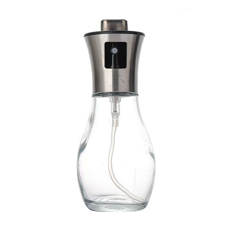 Sticla de ulei cu Pulverizator, Vivimall, Sticla pentru Lichide de Bucatarie, Otet, Sos, 16.7 x 5.2 cm, Volum 200 ml, Gri - vivimall.ro