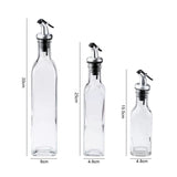 Sticla de Ulei de Masline, Vivimall, Sticla etansa pentru Lichide de Bucatarie, Sticla pentru Uleiuri, Sosuri, Otet, Capac din Inox Dozator, 30 x 6 cm, volum 500 ml, Transparent- - vivimall.ro